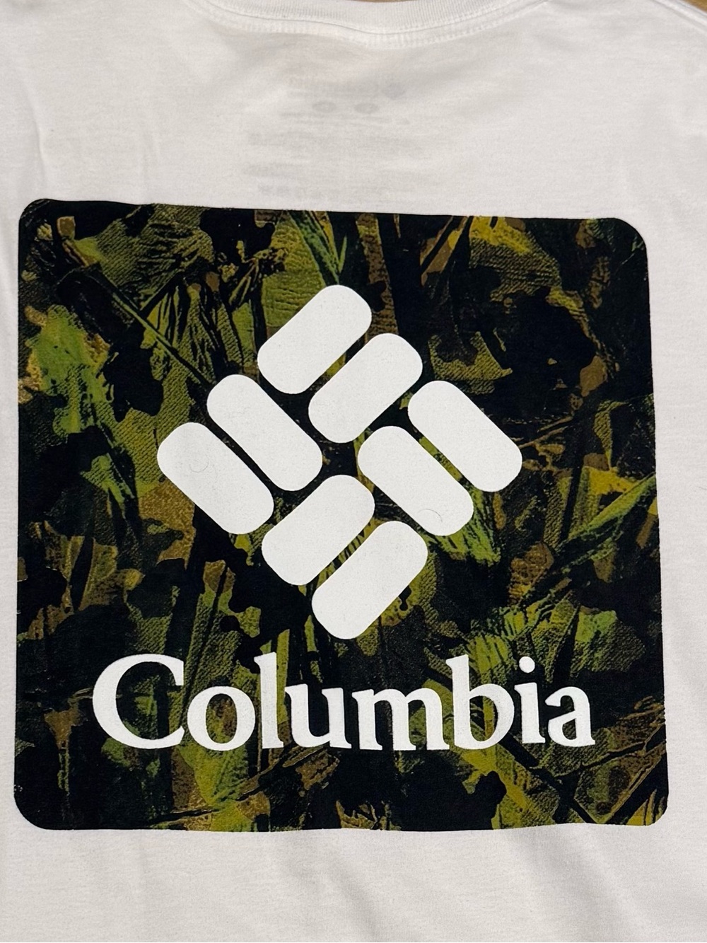 Columbia Men’s White Short-Sleeve Logo Graphic Tee LARGE cotton NWT - Picture 2 of 4